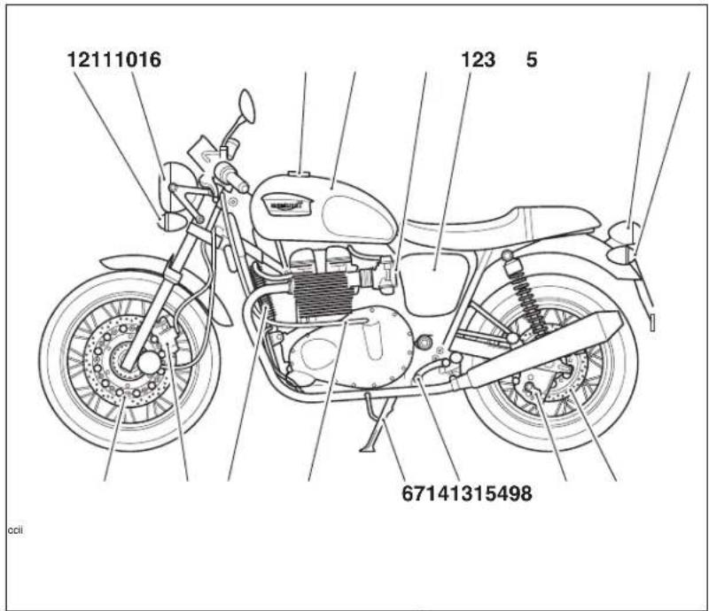 TRIUMPH Bonneville (2007) - Identification des piecesThrxton - 1