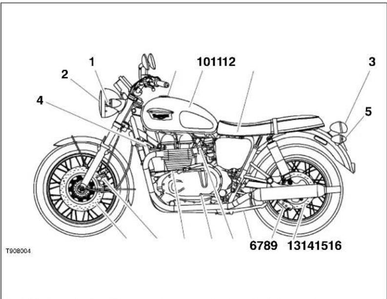 TRIUMPH Bonneville (2007) - Identification des pieces - Bonneville & Bonneville T100 - 1