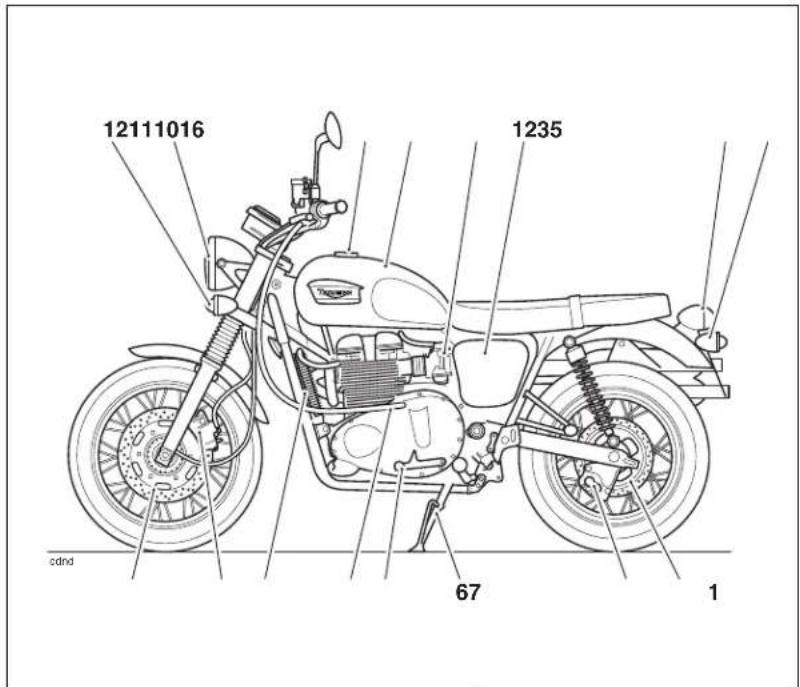 TRIUMPH Bonneville (2007) - Identification des pieces - Scrambler - 1