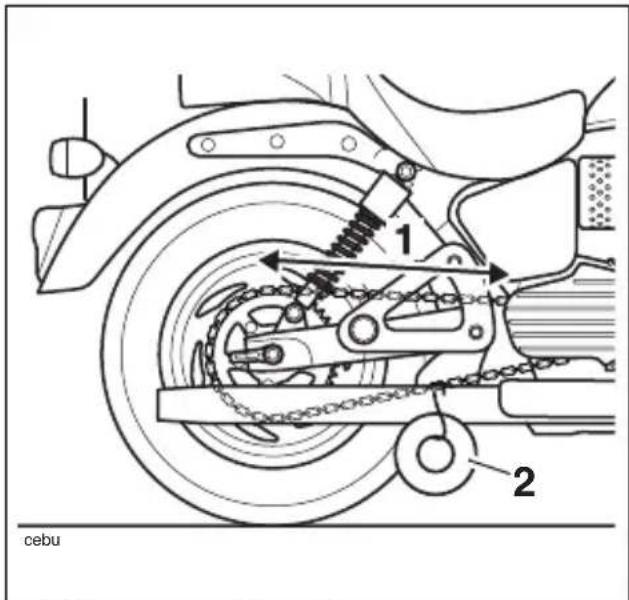 TRIUMPH Bonneville America (2004) - Contrôle de l'usure de la chaîne - 1