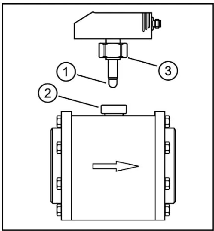 IFM SDG080 - Insérer la sonde dans le bloc mécanique pour la mesure - 1