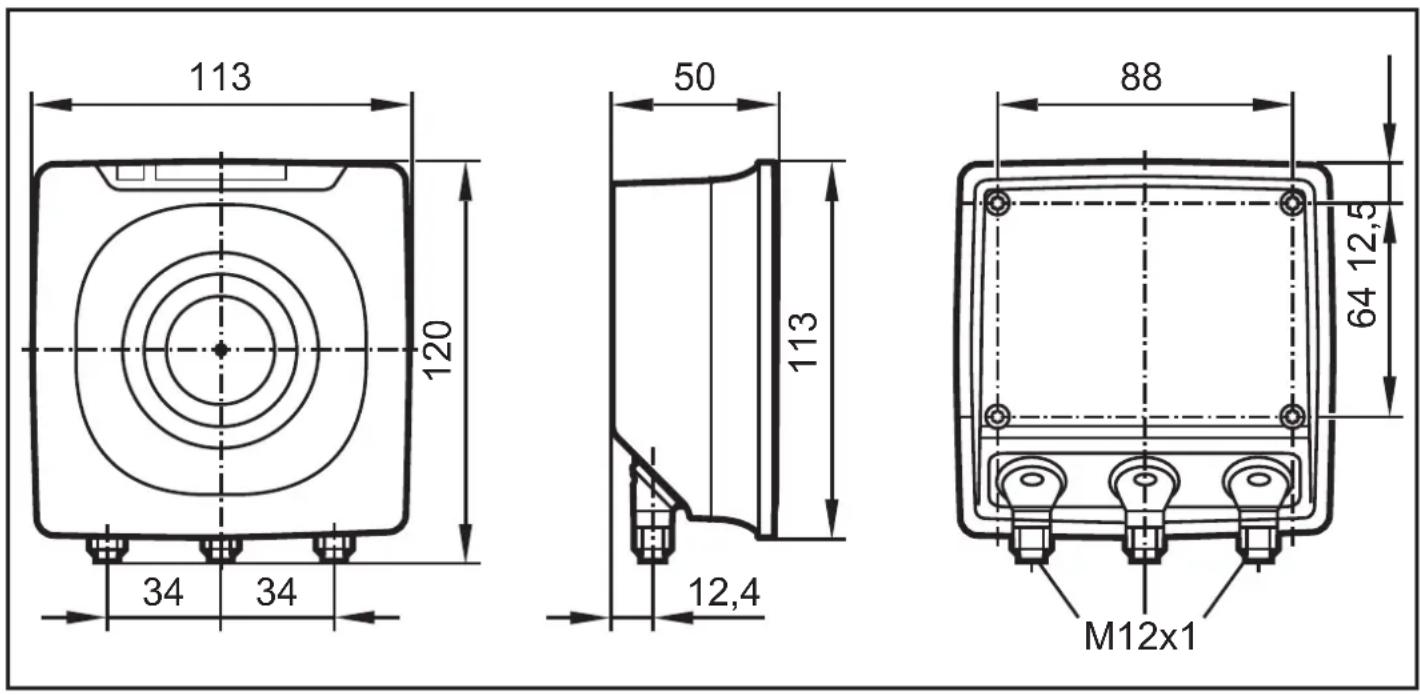 IFM DTE902 - Schéma d'encombrement - 1