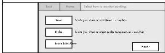 JENN-AIR JDRP436WP - Select how to monitor cooking, and then touch NEXT. - 1
