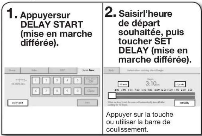 JENN-AIR JDRP436WP - Pour régler une mise en marche différée : - 1