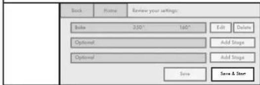 JENN-AIR JDRP436WP - Enter new stage information, and then touch SAVE & START. - 1