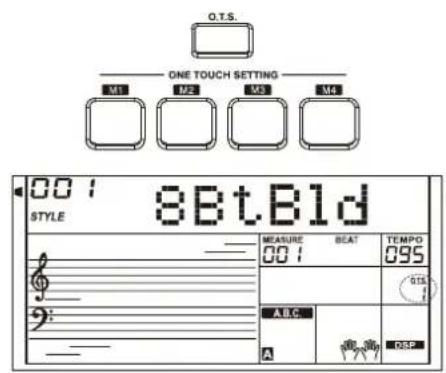 Medeli A810 - One touch setting [OTS](mémoires de jeu) - 2