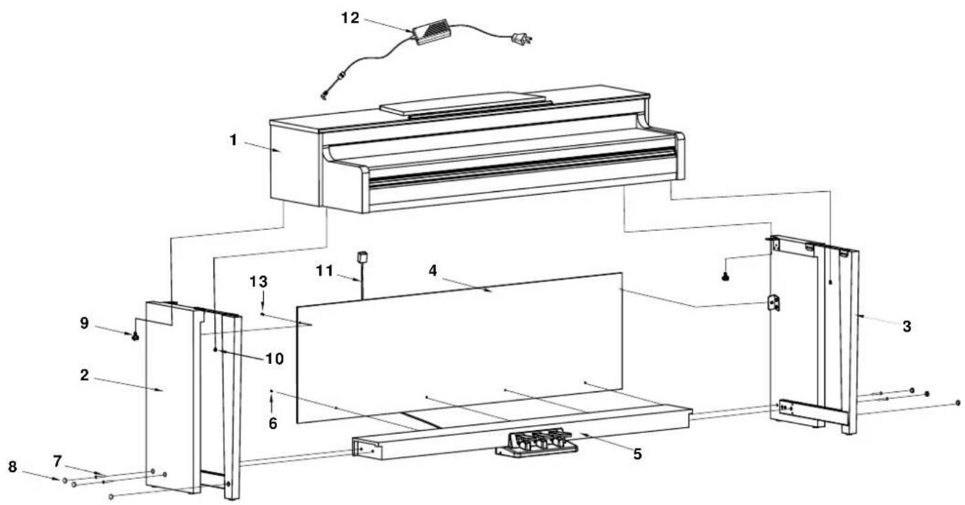 Medeli DP460KRW - Guide des composants - 1