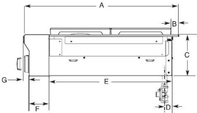 JENN-AIR JGCP548WP - Vue latérale de la table de cuisson - 1