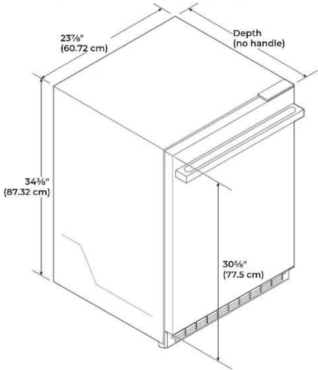 JENN-AIR JURFL242HX - PRODUCT DIMENSIONS - 1