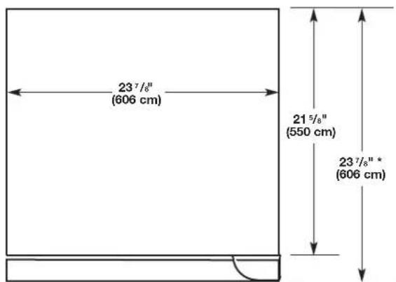 23 7/8" (606 cm) 21 5/8" (550 cm) 23 7/8" * (606 cm)