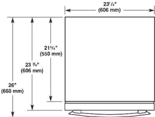 23"/8" (606 mm) 215/8" (550 mm) 23 7/8" (606 mm) 26" (660 mm)