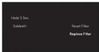 Hold 3 Sec Sabbath Reset Filter Replace Filter