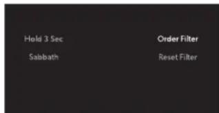 Hold 3 Sec Sabbath Order Filter Reset Filter