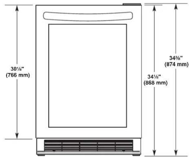 JENN-AIR JUG24FRERS - Dimensions du produit - 1