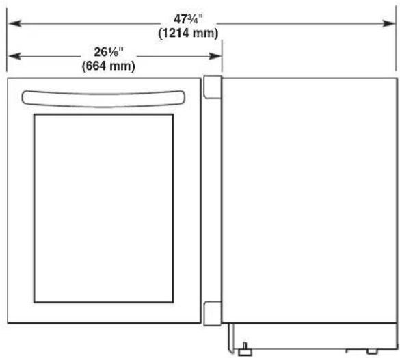 JENN-AIR JUG24FRERS - Side View (door open 90irc ) - 1