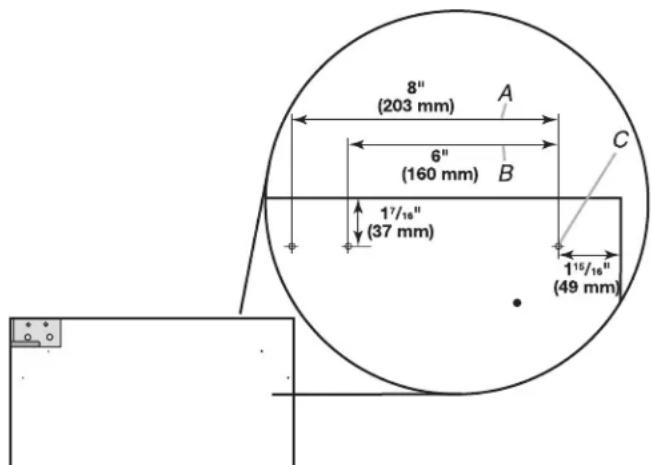 8" (203 mm) 6" (160 mm) 17/16" (37 mm) 115/16" (49 mm)