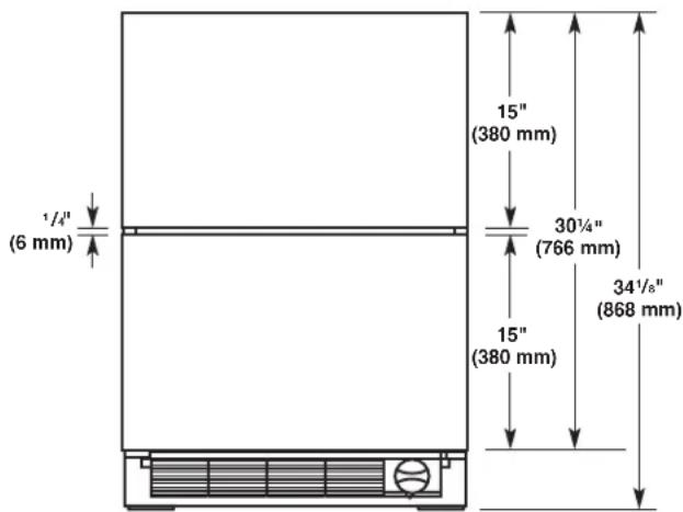 JENN-AIR JUD24FRERS - Drawer Height Dimensions - 2