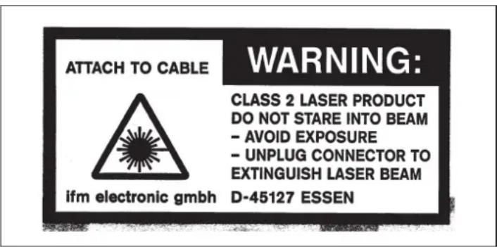 IFM O1D121 - L'etiquette fournie pour le cable d'alimentation - 1