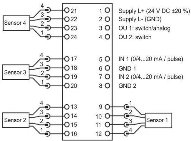 IFM VSE152 - Schéma de branchement - 1