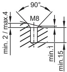 IFM VSM103 - Befestigung eines Sensors mit 90°-Konus - 1