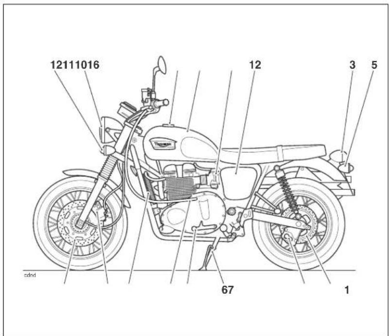 TRIUMPH Bonneville T214 (2015) - Identification des pi - 1
