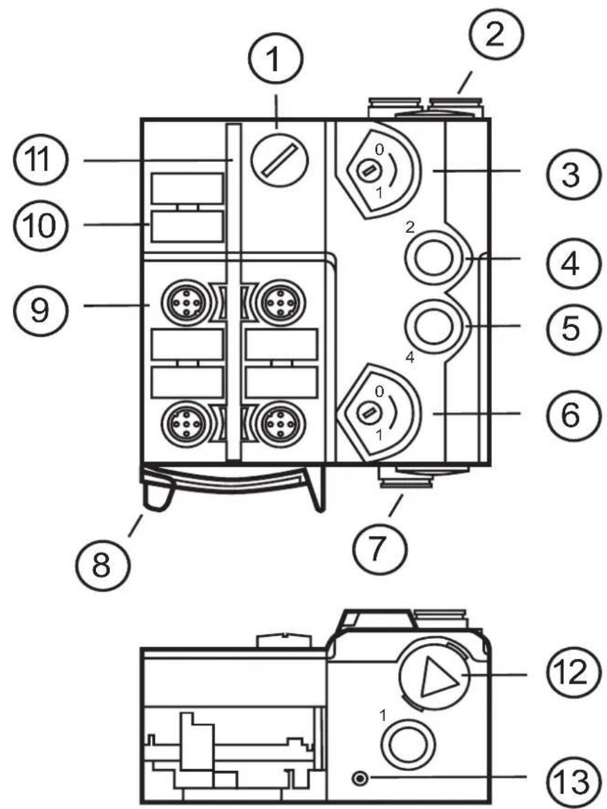 IFM AC5250 - Eléments de service et d'indication - 1
