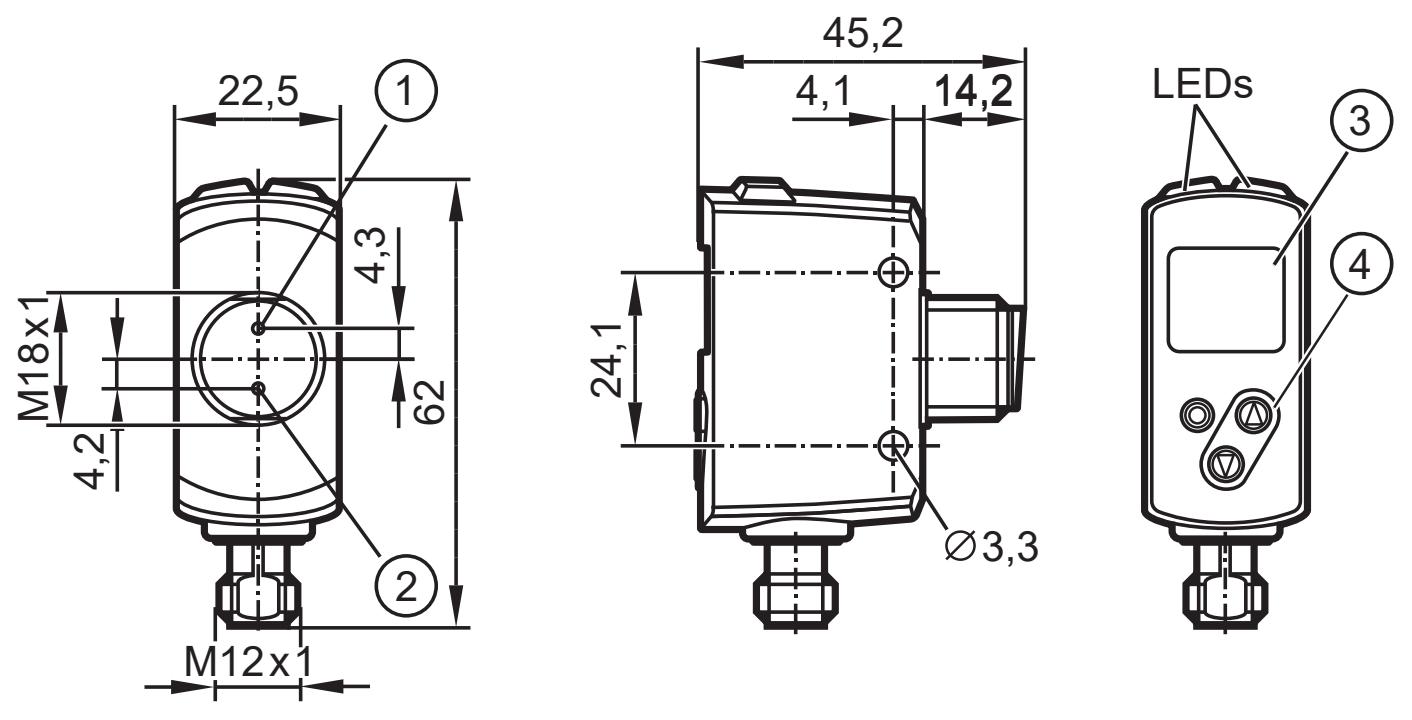 IFM OGD580 - Dibujo a escala - 1