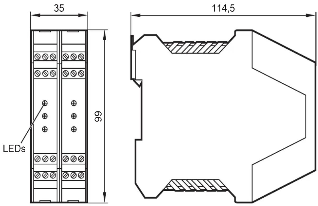 IFM G2001S - Schéma d'encombrement - 1