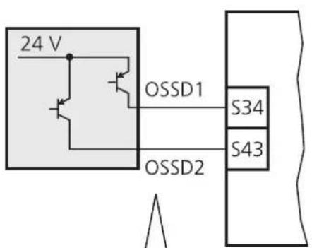 24 V OSSD1 OSSD2 S34 S43