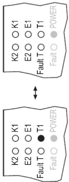 K2 ○ K1 E2 ○ E1 Fault T ○ T1 Fault ○ POWER K2 ○ K1 E2 ○ E1 Fault T ○ T1 Fault ○ POWER