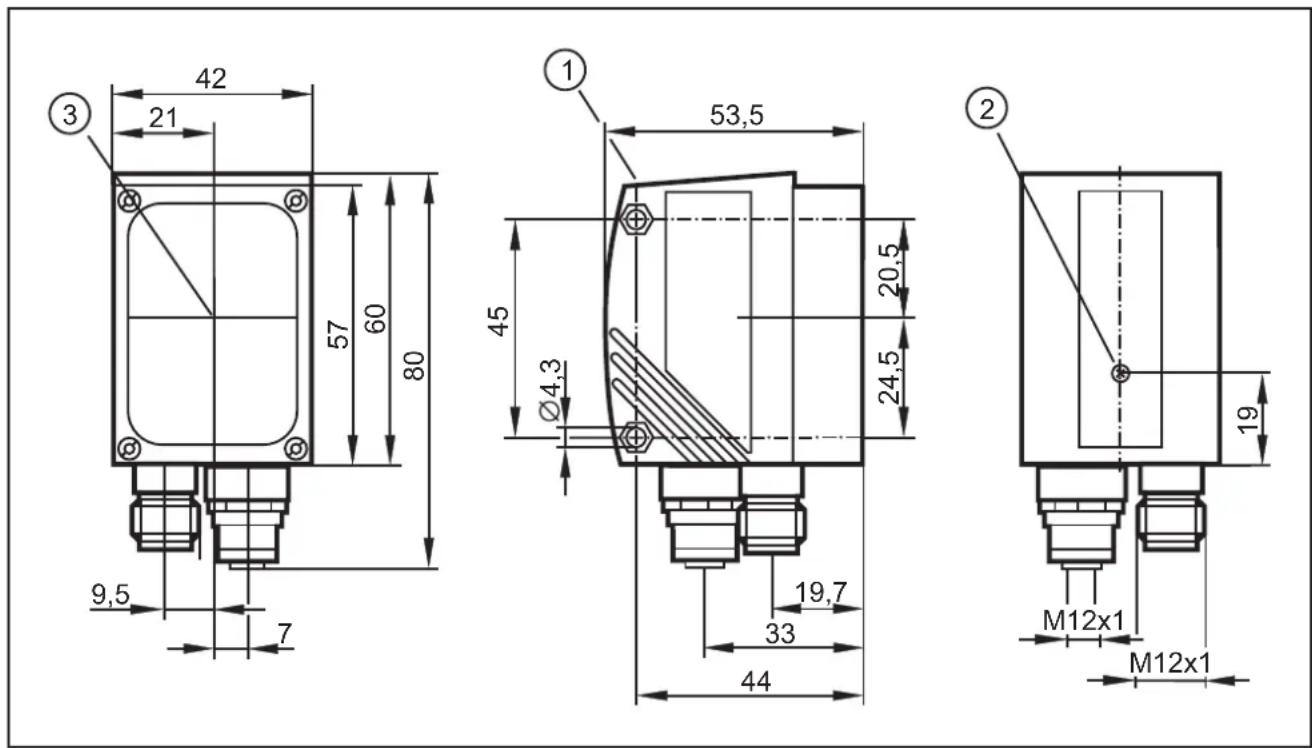 IFM O2D220 - Schéma d'encombrement - 1