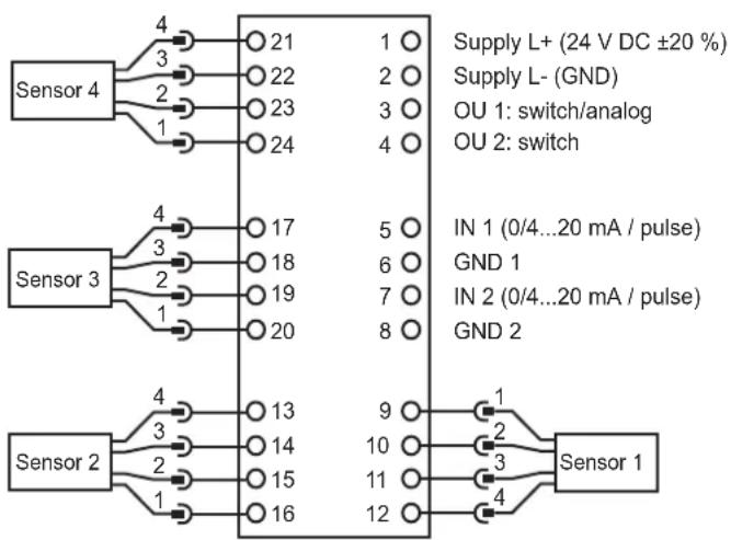 IFM VSE153 - Schéma de branchement - 1