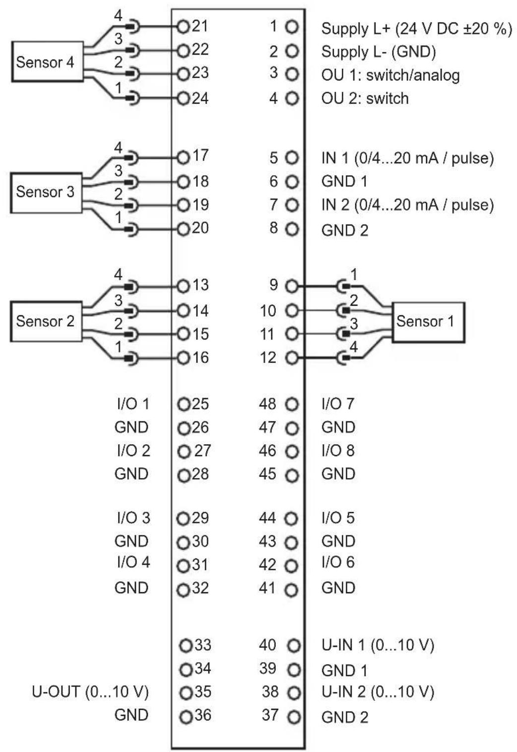 IFM VSE101 - Schéma de branchement - 1