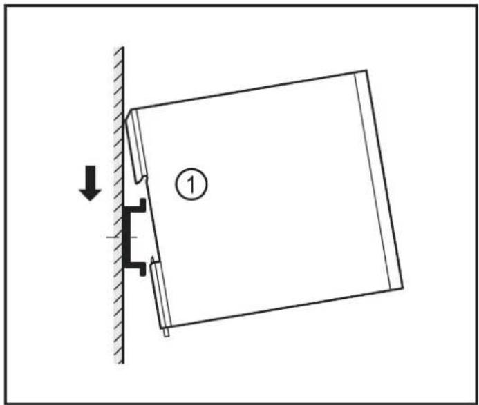 IFM DN1031 - Fixer l'appareil sur le rail profilé DIN - 1