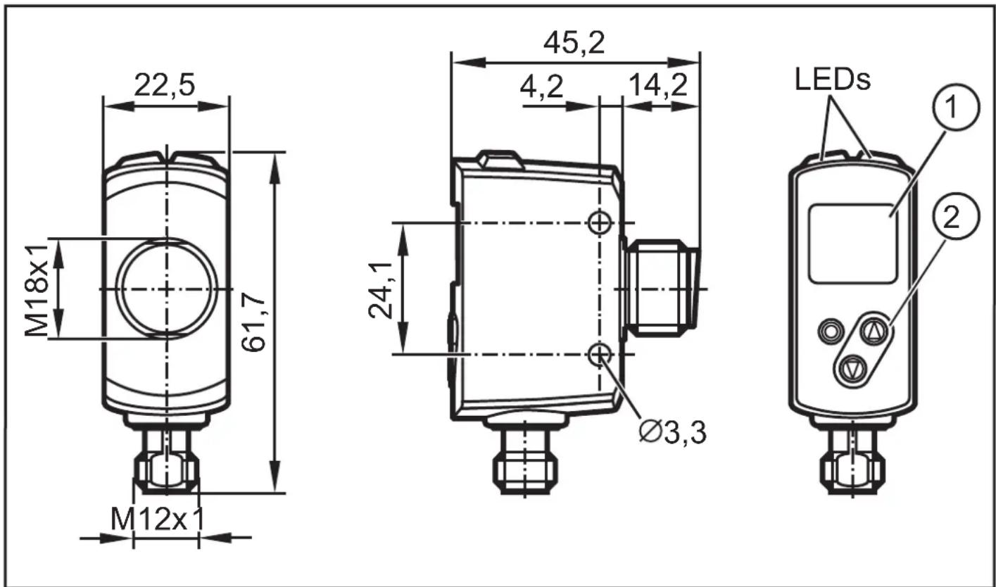 IFM OGD583 - Schéma d'encombrement - 1