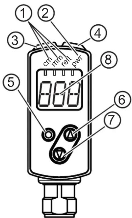 IFM OGD583 - Eléments de service et d'indication - 1