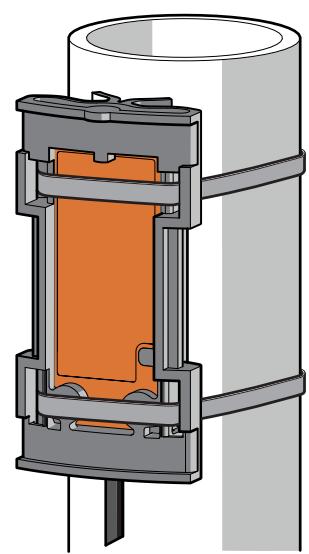 IFM KQ5100 - Installation on bypass pipes with mounting adapter - 1
