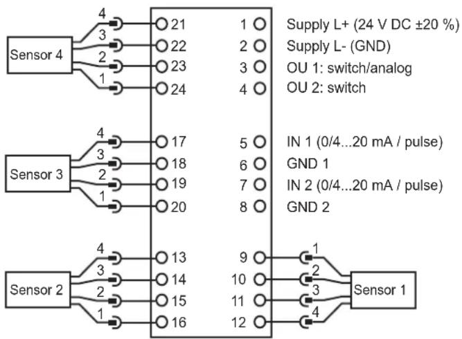 IFM VSE151 - Schéma de branchement - 1