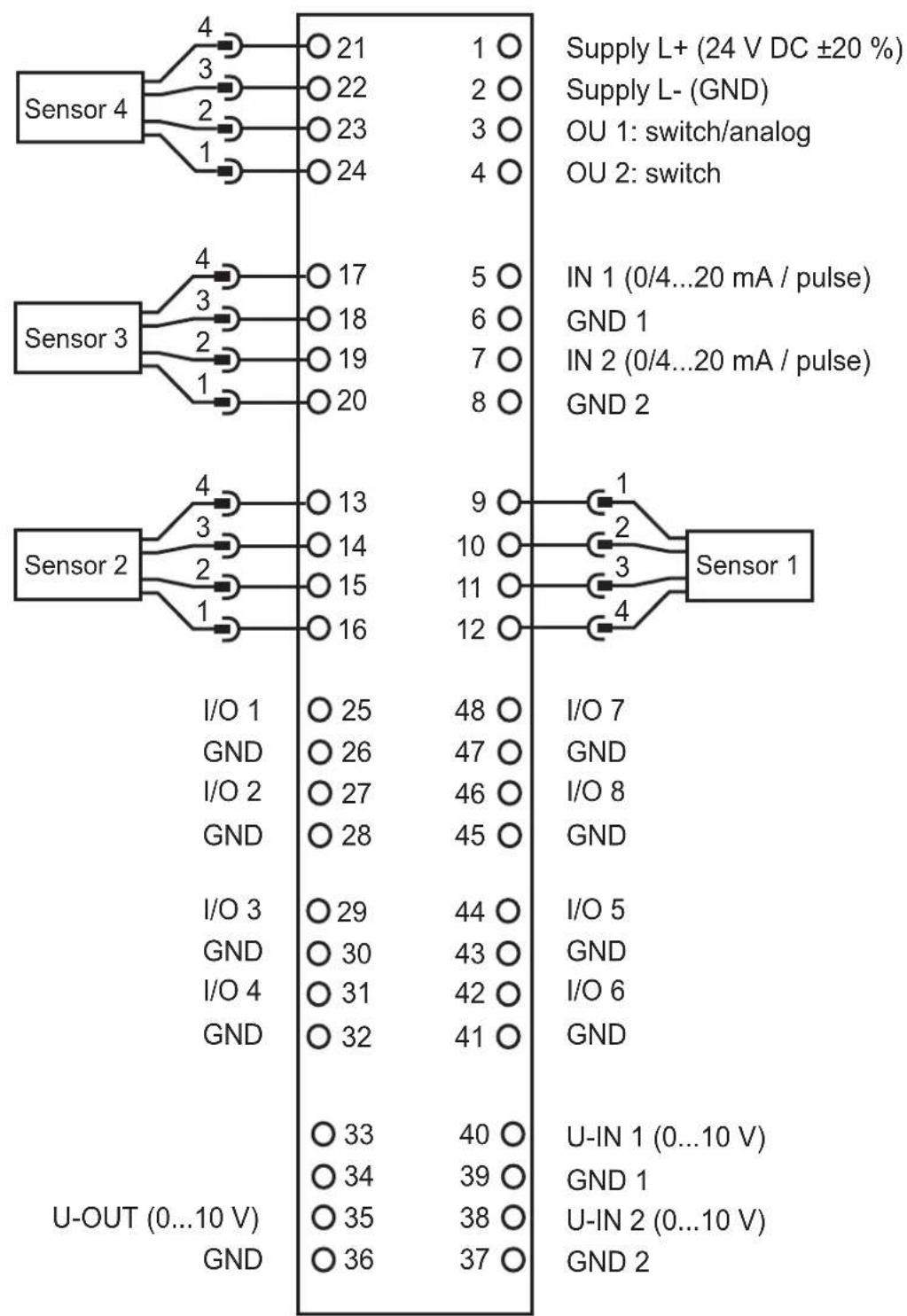 IFM VSE100 - Schéma de branchement - 1