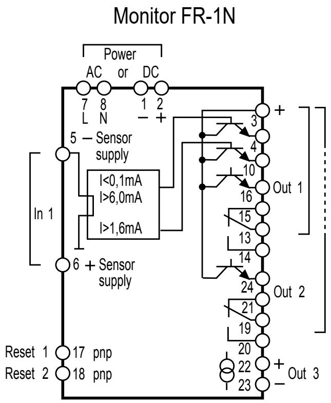 IFM DD2510 - Conexión de bornes - 2