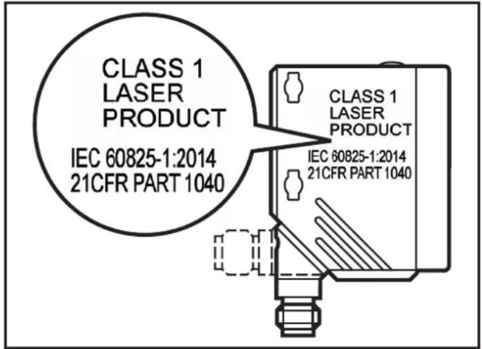 IFM O5D150 - Position de l'étiquette du produit Panneau indicateur - 1
