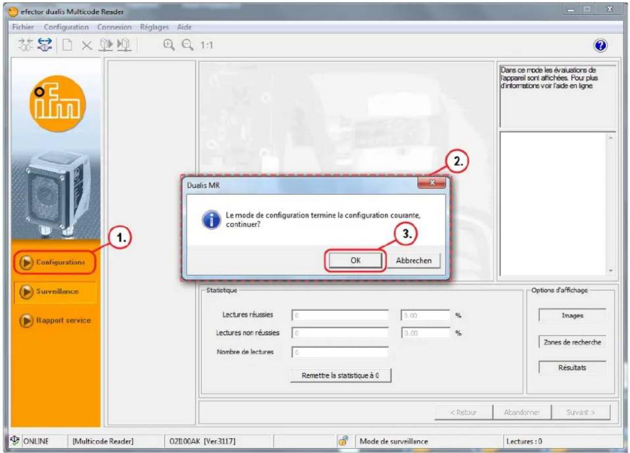 IFM O2I302 - Appeler le mode de configuration - 1