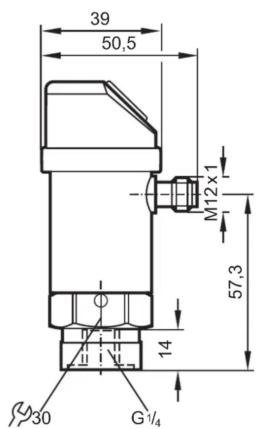IFM PN004A - Schéma d'encombrement - 2