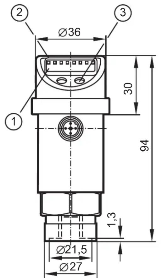 IFM PN004A - Schéma d'encombrement - 1