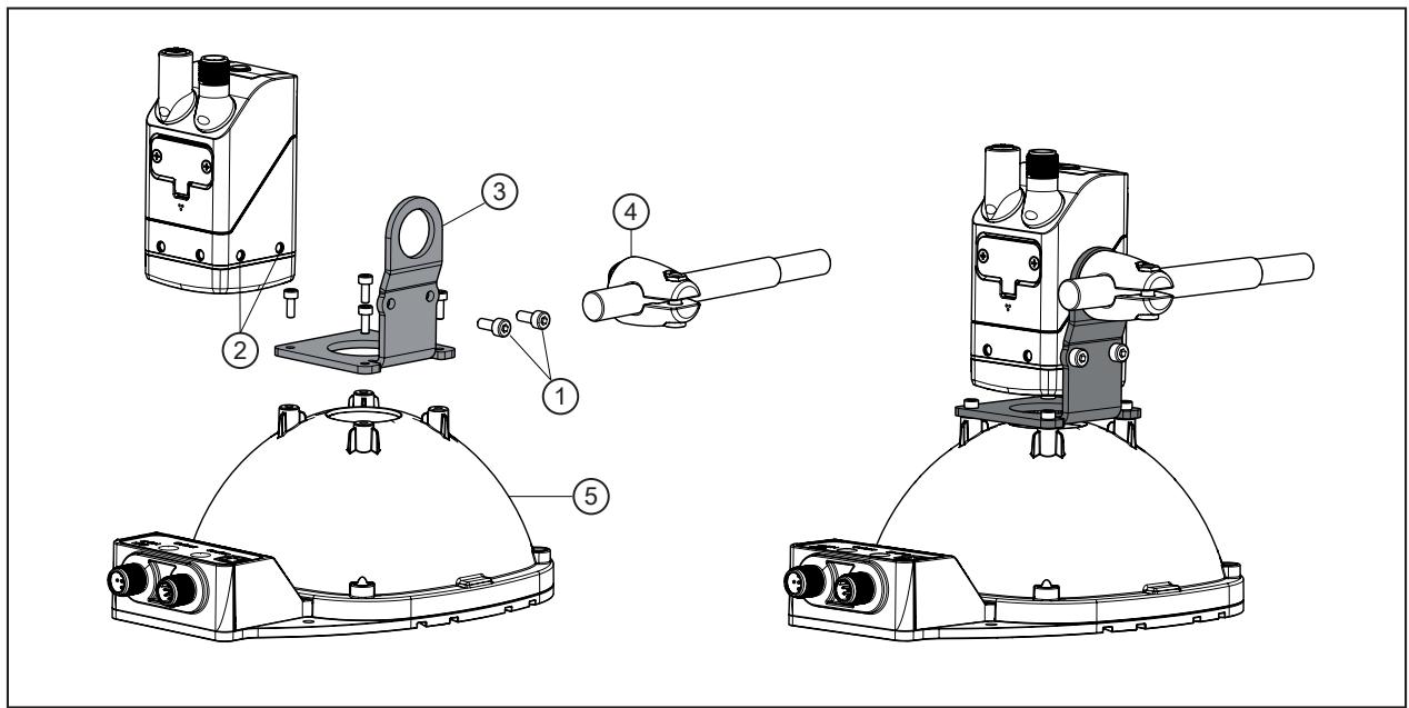 IFM O2I510 - Mounting with dome illumination - 1