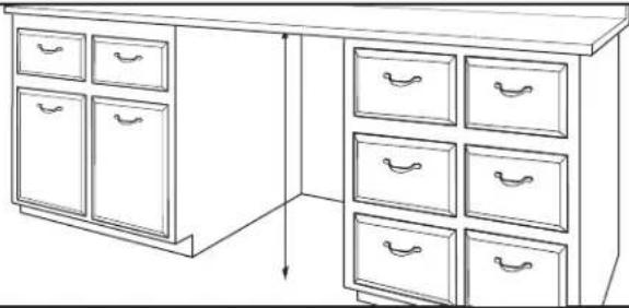JENN-AIR JDPSS244LM - Mesure de l'ouverture d'encastrement - 1