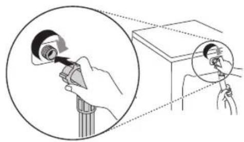 LG V9WD128H2 - Anschluss des Schlauchs an das Gerät - 1