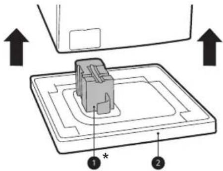 LG V9WD128H2 - Abheben des Haushaltsgeräts von der Schaumstoffplatte der Verpackung. - 1