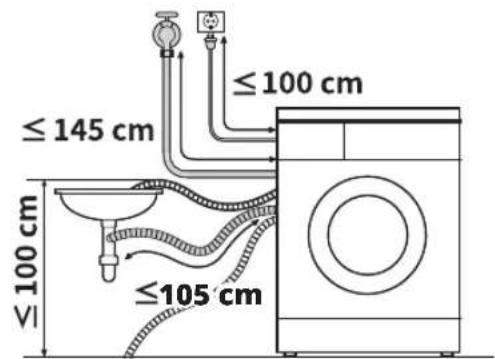 LG V9WD128H2 - Installazione del tubo di scarico con la staffa a gomito - 1