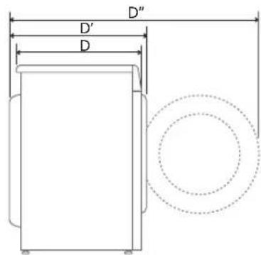 LG F4WV308S3E - Afmetingen(mm) - 2